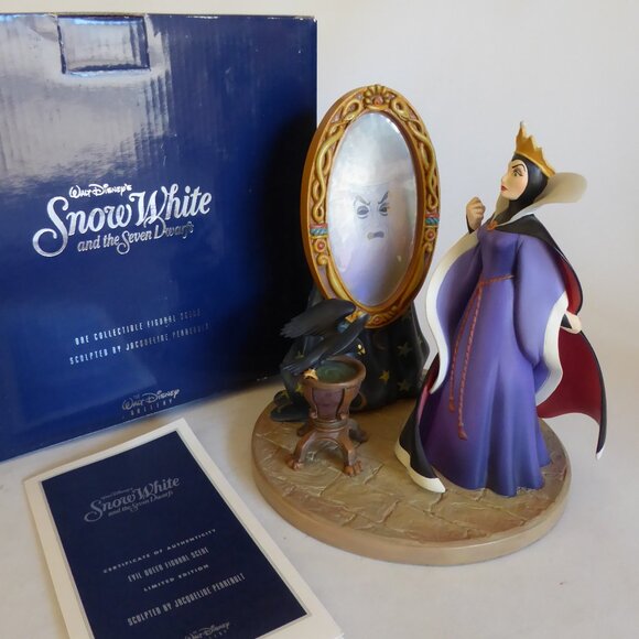 Disney Other - NEW 2000 LE #977/2500 WALT DISNEY GALLERY SNOW WHITE EVIL QUEEN PORCELAIN FIGURE